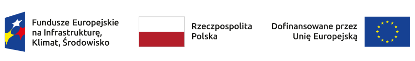 Zestawienie logotypów Fundusze Europejskie na Infrastrukturę, Klimat, Środowisko