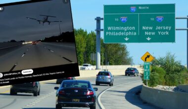 Samolot awaryjnie lądował na autostradzie. Zderzył się z samochodem