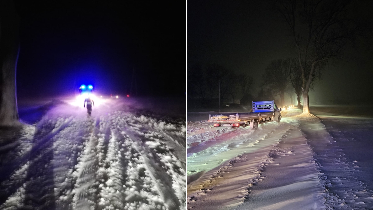 Ludzie byli uwięzieni w samochodach