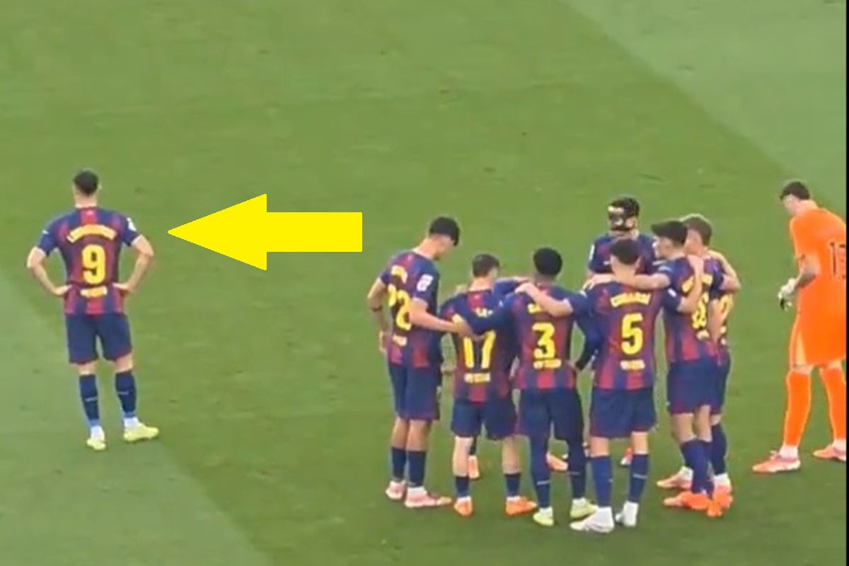 Nagranie z Camp Nou niesie się po sieci. Lewandowski czekał i czekał