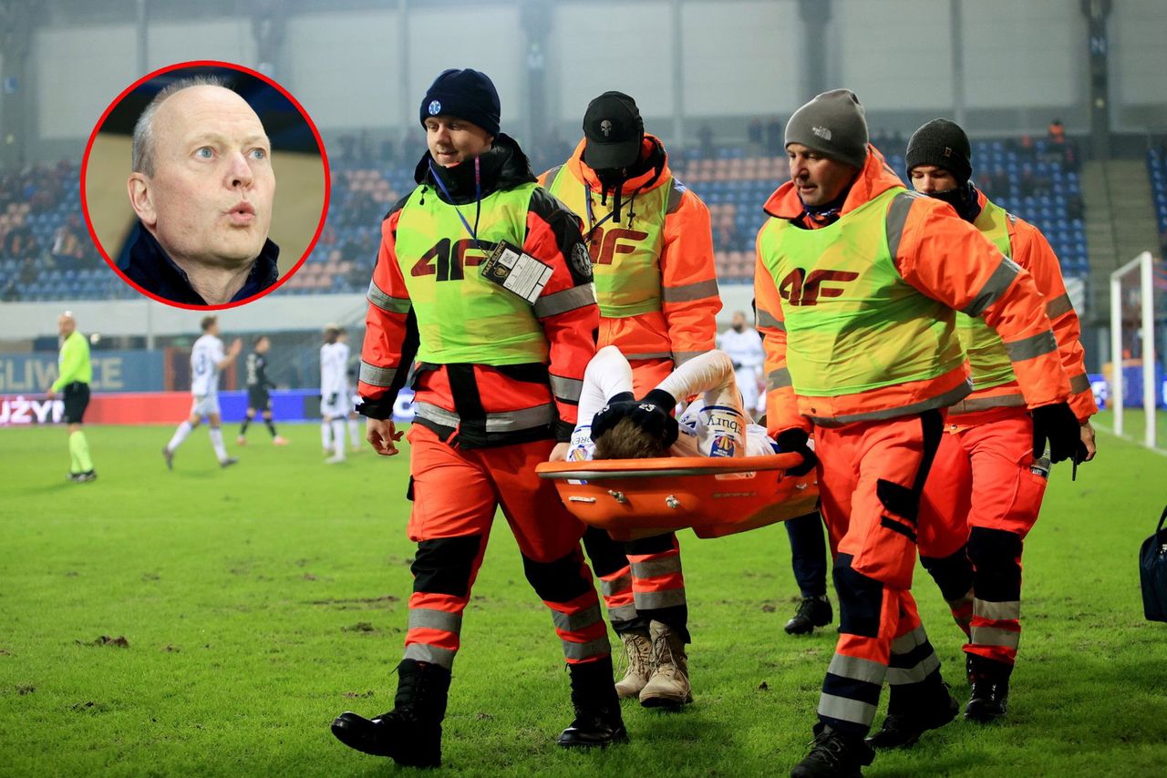 Piłkarz Lecha został zniesiony na noszach. "Wiemy, że chodzi o kolano"