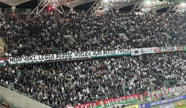 Kibice Legii wywiesili taki transparent i zaczęli krzyczeć. Było ostro
