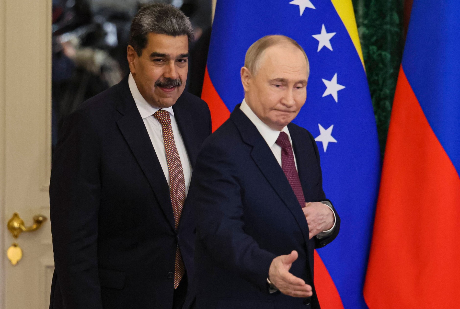 Prezydent Wenezueli Nicolas Maduro prezydent Rosji Władimir Putin na Kremlu. Moskwa, 7 maja 2025 r.