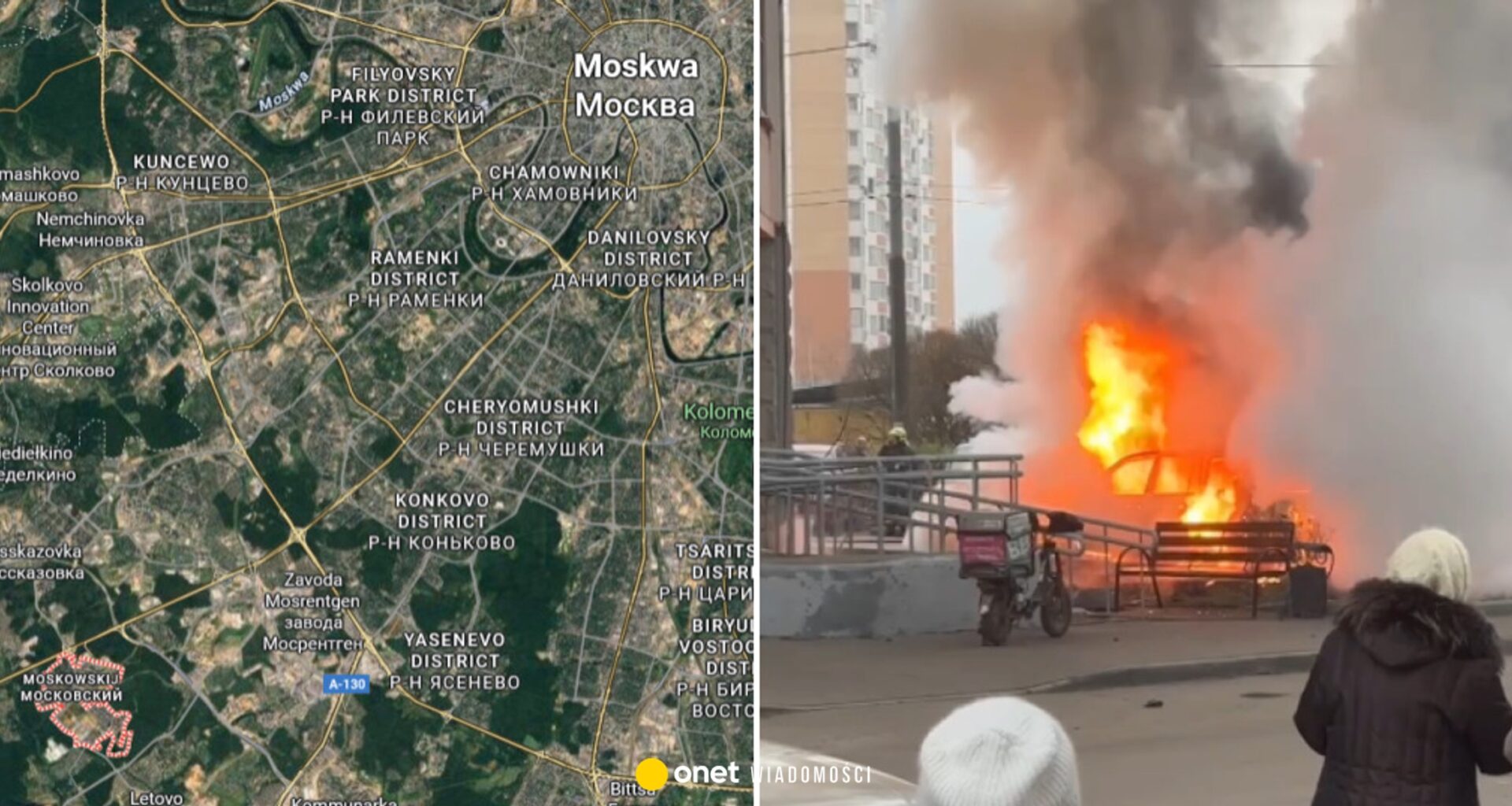 Eksplozja samochodu w Moskwie. Jest nagranie