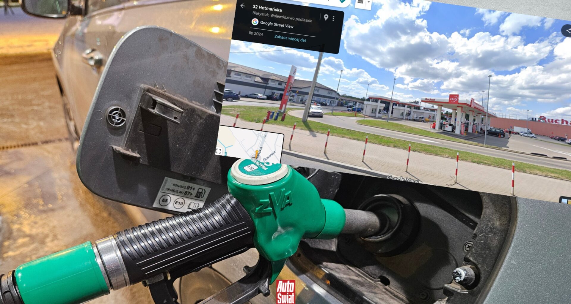 W Białymstoku zaroiło si od samochodów na światłach awaryjnych. Zatankowali na tej samej stacji