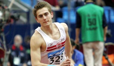 Lekkoatleta Robert Wolski podczas biegu.