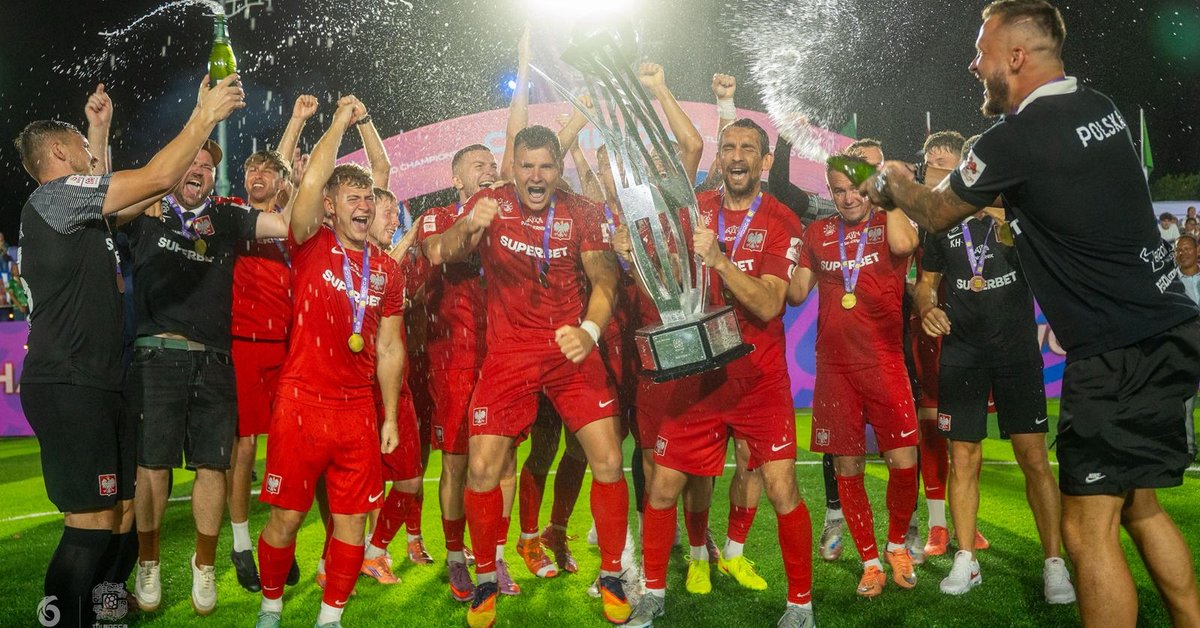 Norbert Jaszczak po strzeleniu drugiego gola w finale z Meksykiem