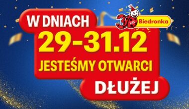 Biedronka otwarta dłużej przed Sylwestrem