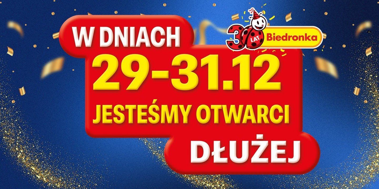 Biedronka otwarta dłużej przed Sylwestrem