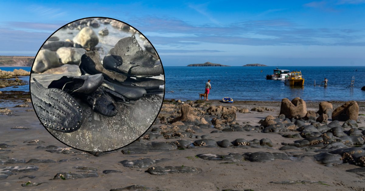 Setki butów wyrzuconych na brzeg. Niezwykłe odkrycie w Walii