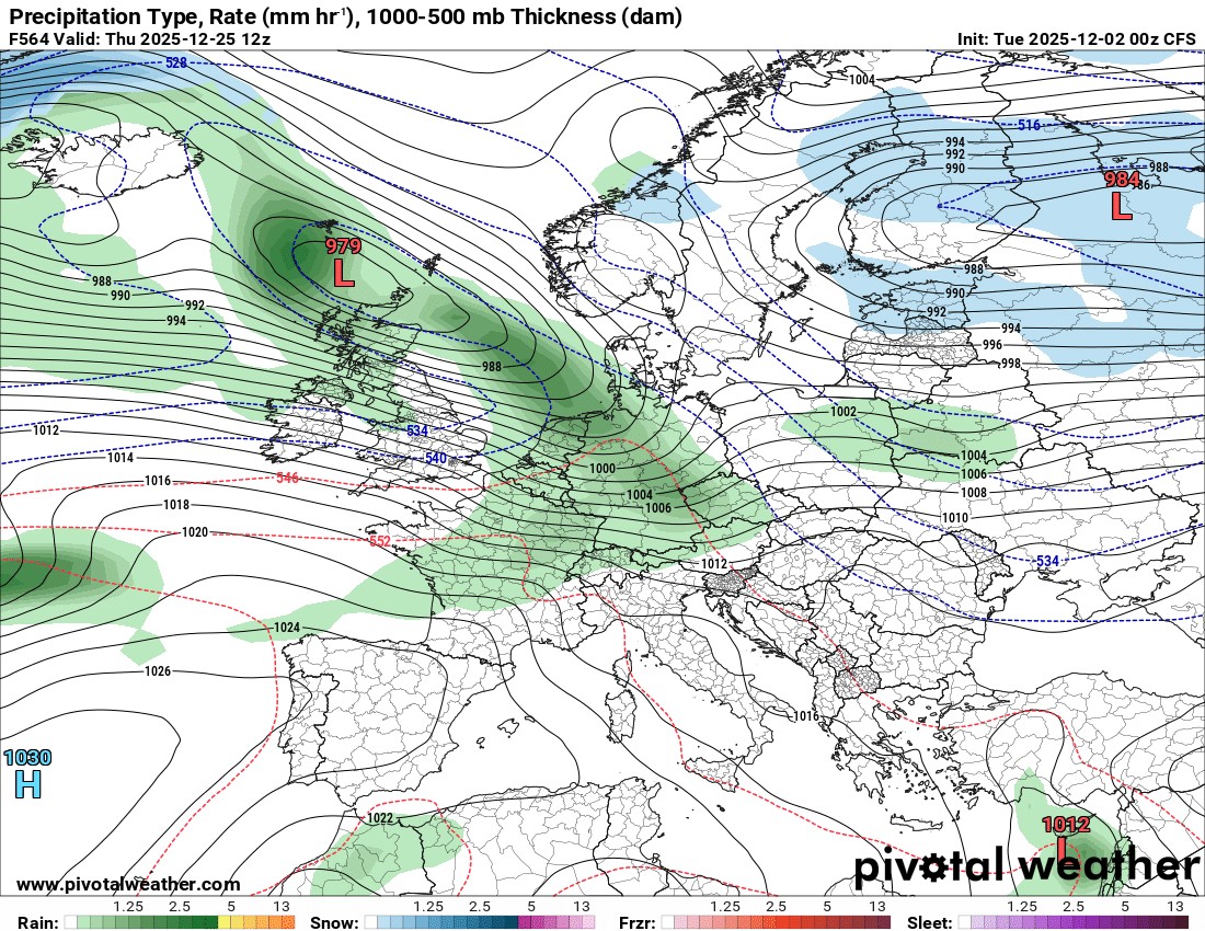 W święta Bożego Narodzenia Europę zdominują atlantyckie niże