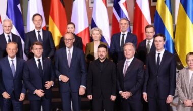 Szefowie państw i rządów UE oraz dwaj negocjatorzy z USA: Steve Witkoff i Jared Kushner