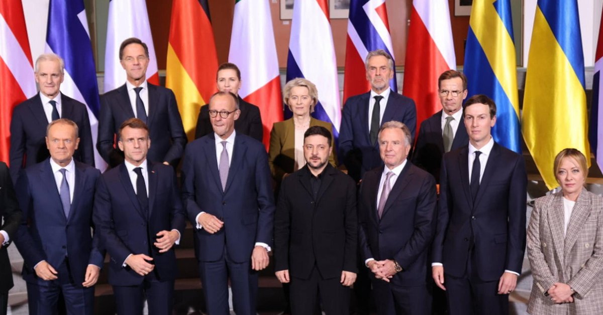 Szefowie państw i rządów UE oraz dwaj negocjatorzy z USA: Steve Witkoff i Jared Kushner