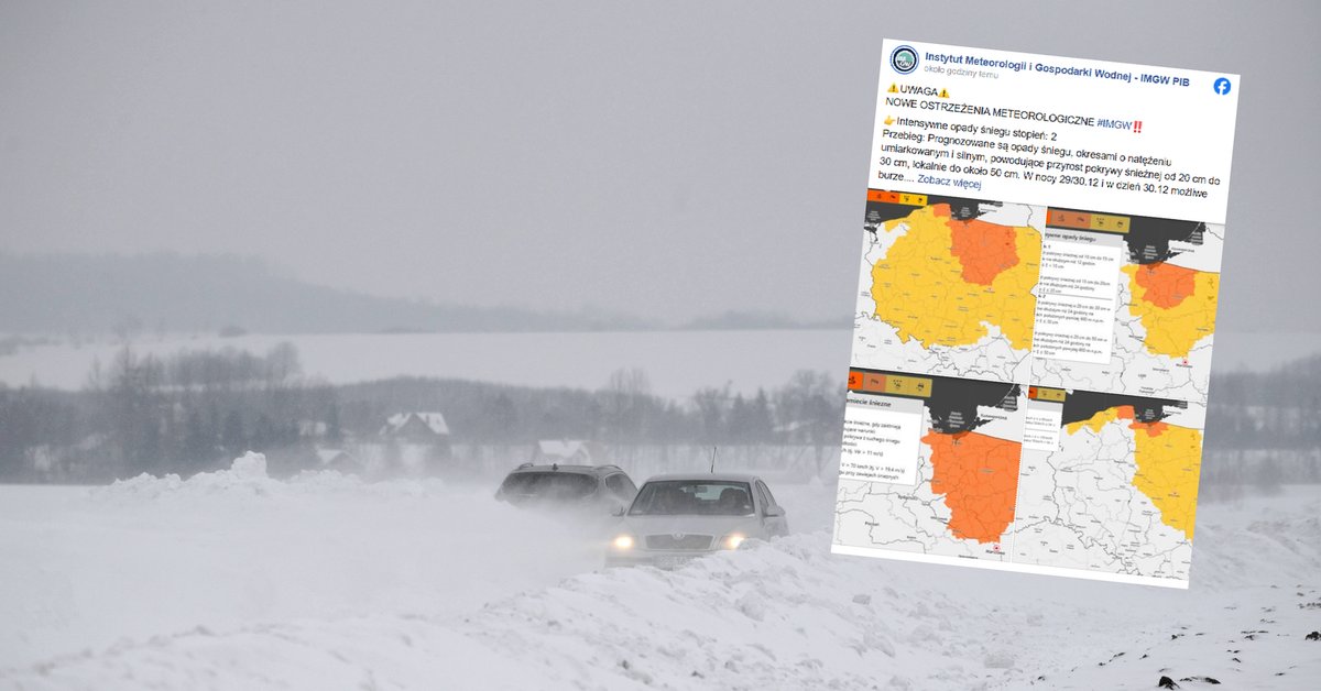 Zima z pełną mocą uderzy w Polskę. IMGW ostrzega przed ogromną ilością śniegu - Onet