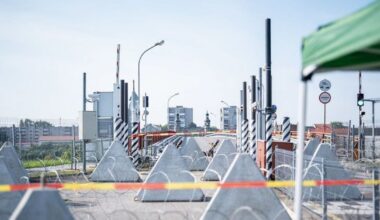 Zdjęcie ilustracyjne. Zapora przeciwpancerna na Moście Królowej Luizy, łączącym rosyjski Sowieck z litewskim Poniemuniem. Wrzesień 2024 r. Zdjęcie: Ministerstwo Obrony Litwy