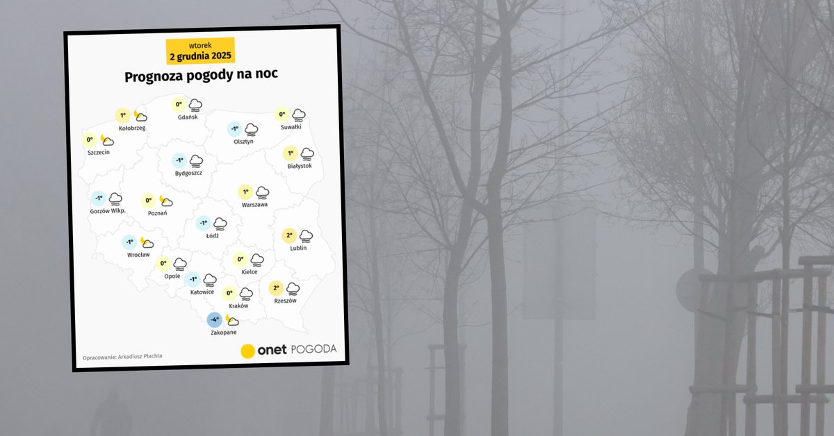 Noc będzie pochmurna, mglista, a temperatura balansować ma blisko 0 st. C