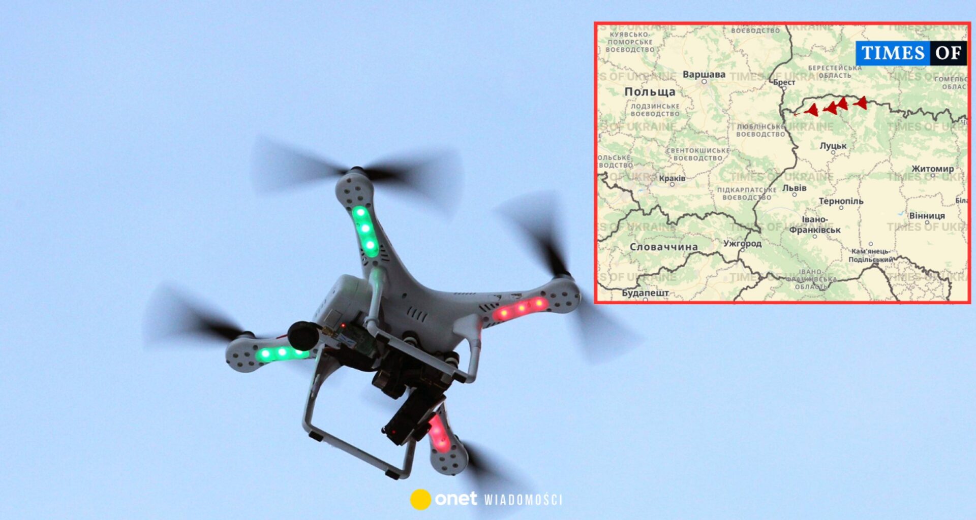 cztery rosyjskie drony przy granicy z Polską