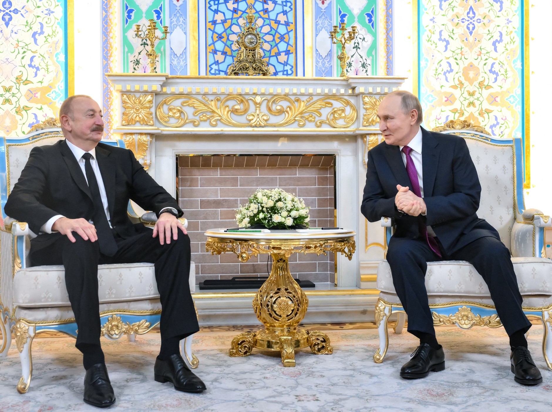 Ilham Alijew i Władimir Putin, Duszanbe, 9 października 2025 r.