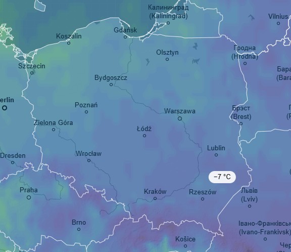 W niedzielę temperatura odczuwalna spadnie poniżej -5 st. C