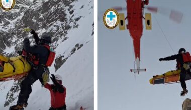 Wypadek na Rysach. Turysta spadł kilkaset metrów i walczy o życie