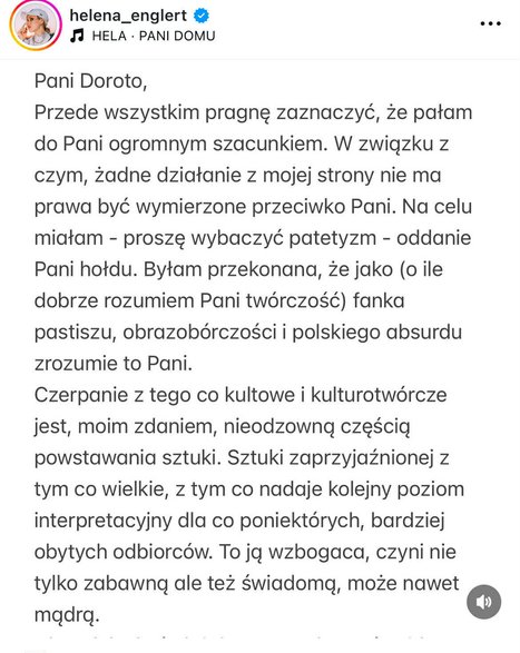Helena Englert na Instagramie