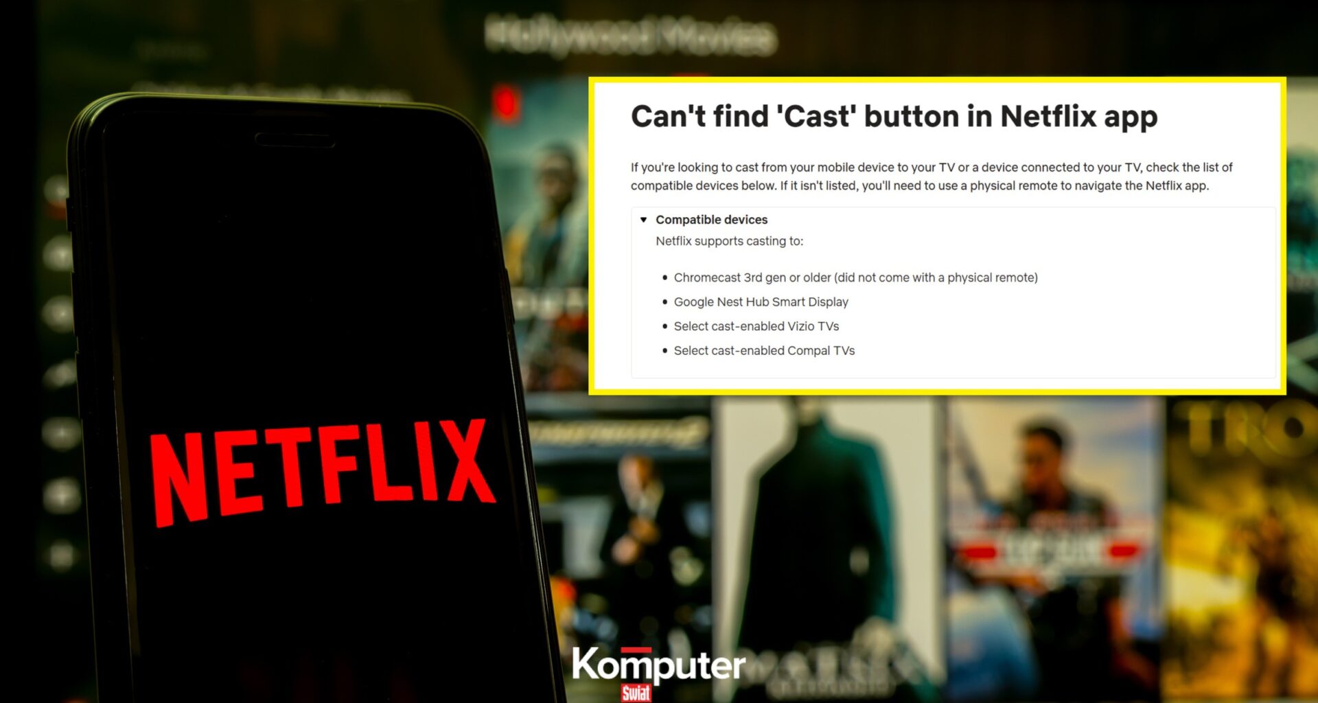 Netflix wyłącza castowanie na Google TV i Chromecast. Wielka zmiana