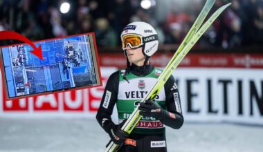 Ścianka sponsorska uderzyła w belkę