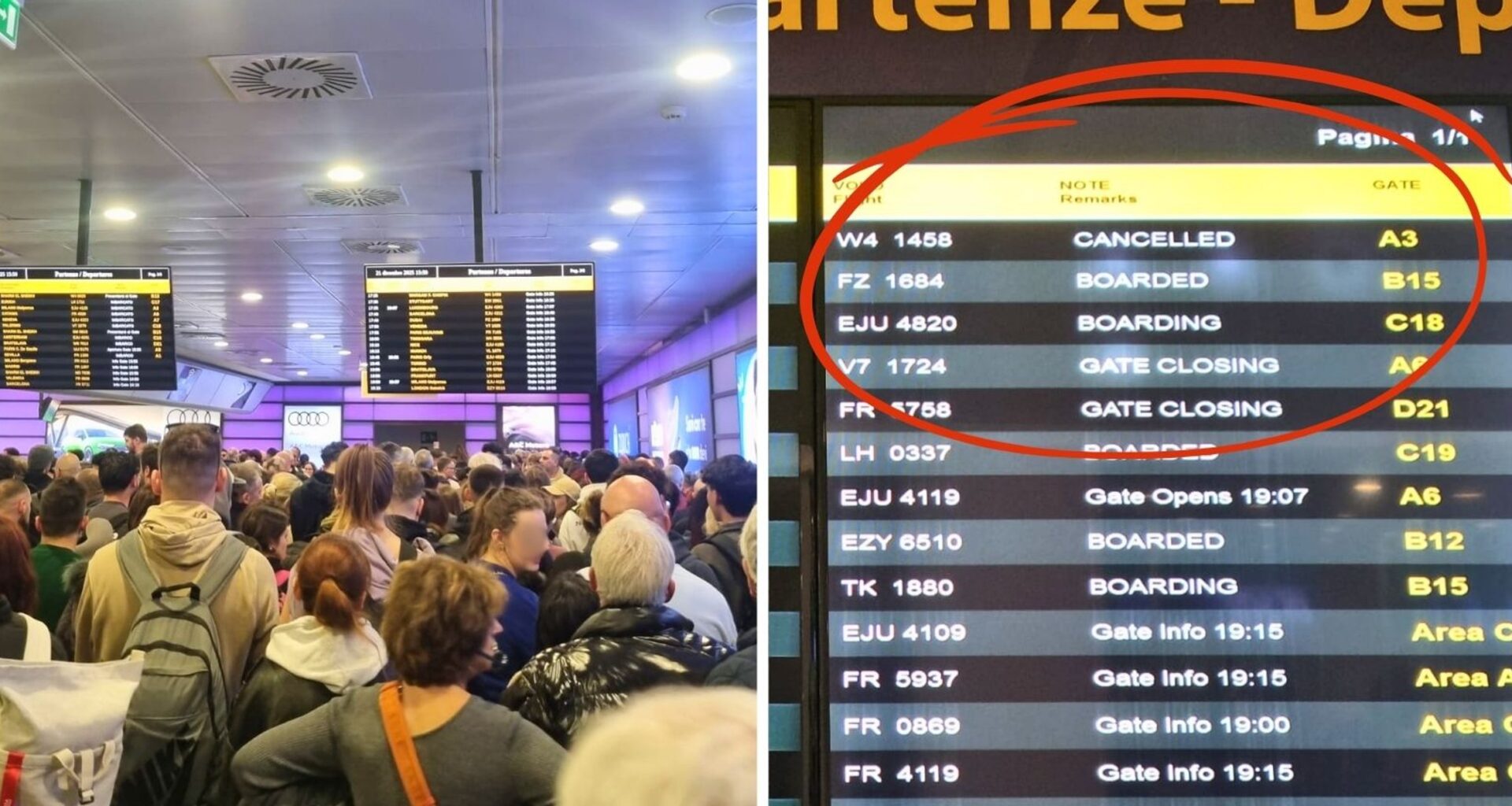 Stres i zamieszanie na włoskim lotnisku. Wizz Air tuż przed świętami odwołał lot do Warszawy