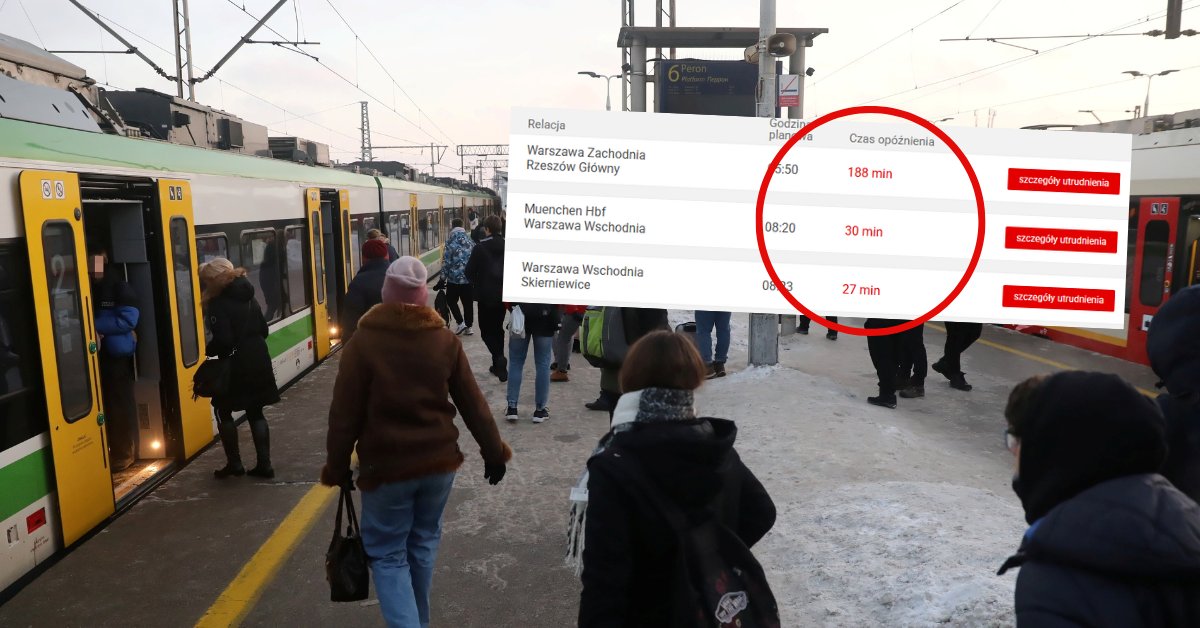 Opóźnienia na kolei w Warszawie