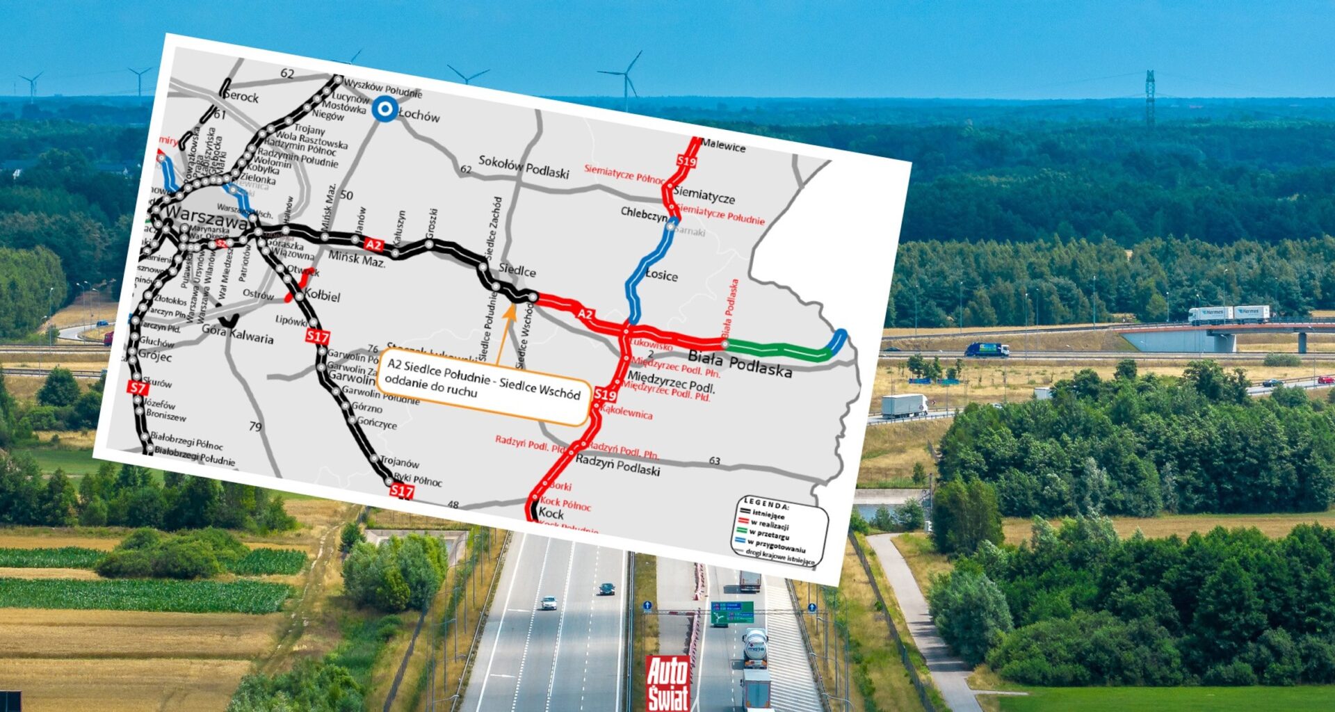 Kiedy będzie gotowa autostrada A2 na wschód od Warszawy? Nowy odcinek oddany