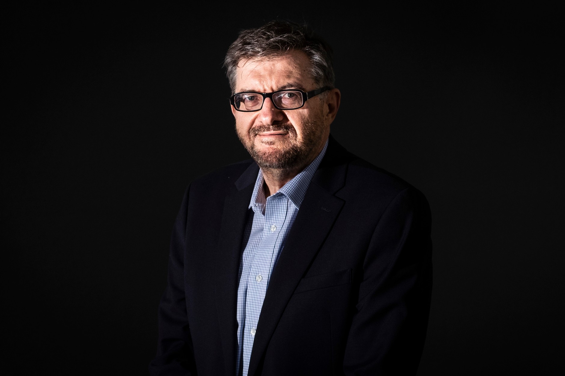 Ukraińsko-amerykański historyk i pisarz Serhij Płochij podczas Międzynarodowego Festiwalu Książki w Edynburgu, Szkocja,14 sierpnia 2019 r.