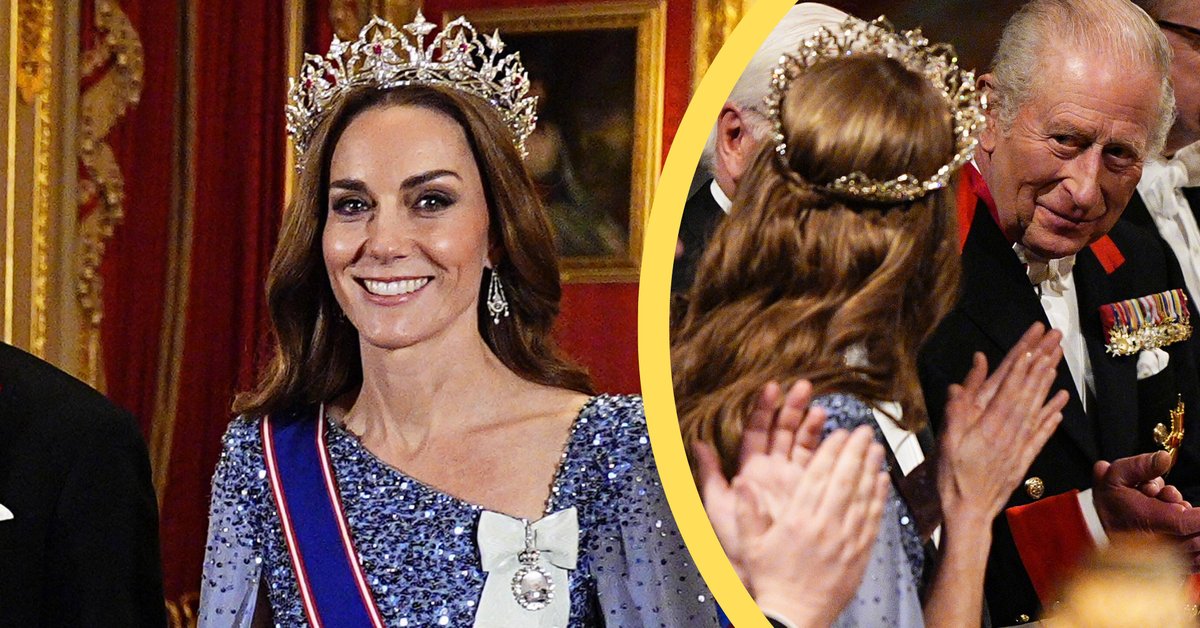 Książę i księżna Walii podczas uroczystego bankietu z okazji wizyty prezydenta Niemiec