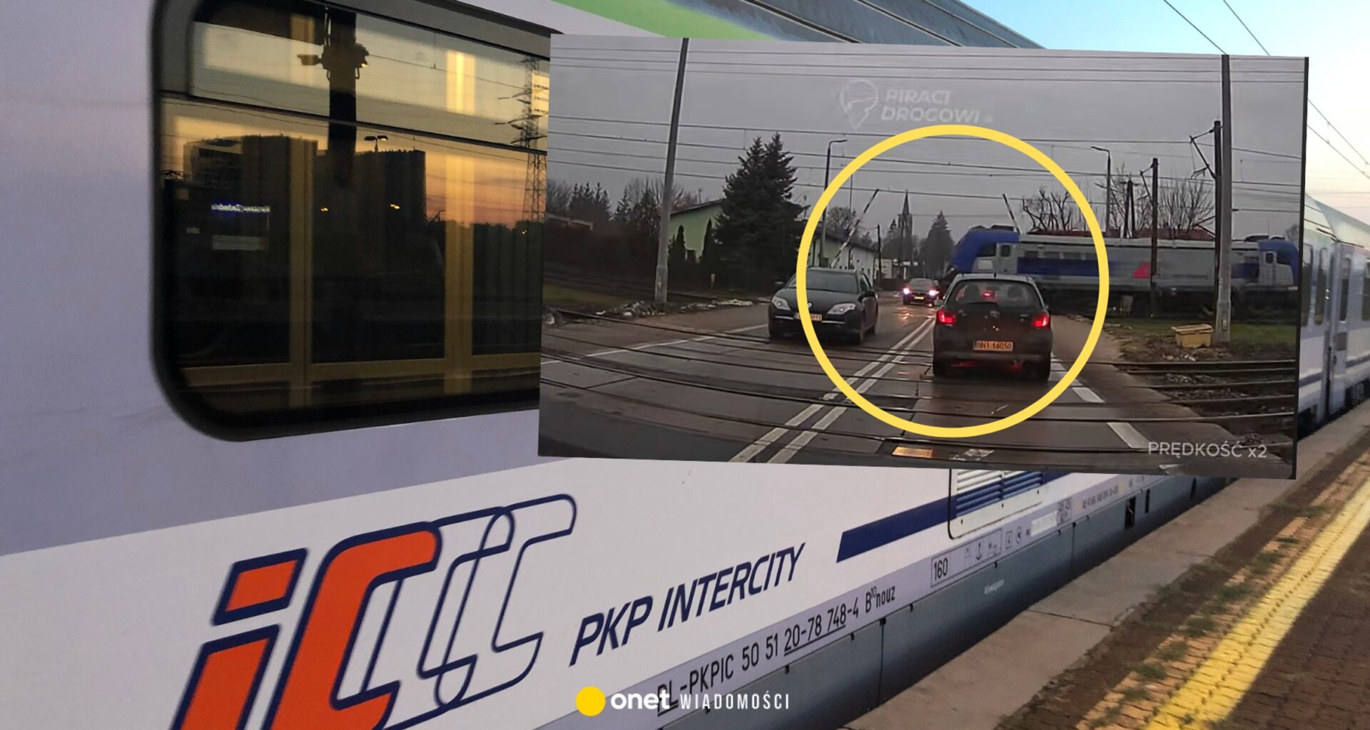 Dramat na przejeździe. Rogatki były w górze, więc auta ruszyły. Nagle nadjechał pociąg - Onet Wiadomości