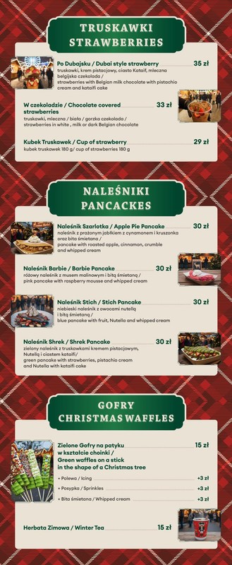 Cennik produktów na stoisku pani Natalii