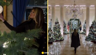 Melania Trump pokazała świąteczne dekoracje. Uwagę zwraca portret prezydenta z klocków