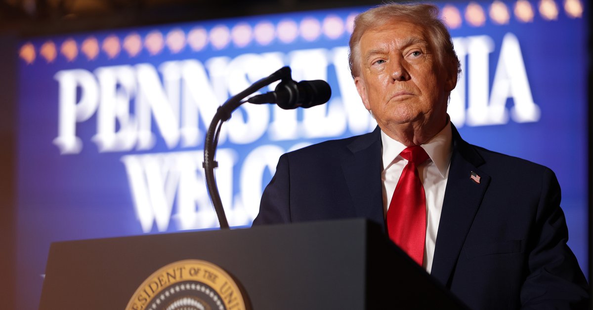 Donald Trump w Mount Pocono w Pensylwanii, 9 grudnia 2025 r.