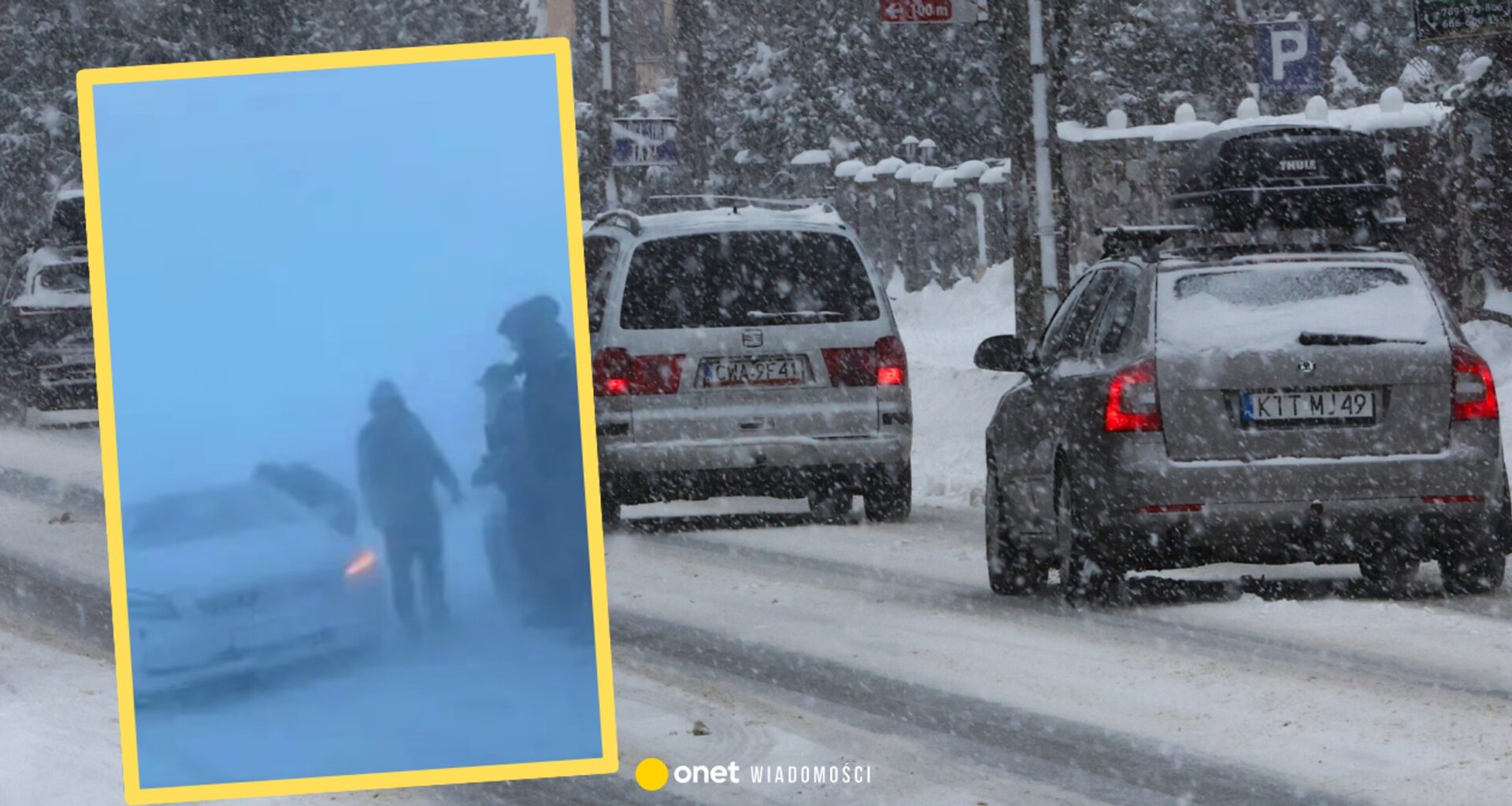 Wypadek na S7 koło Mławy. Groźne zderzenie i utrudnienia przez śnieżycę