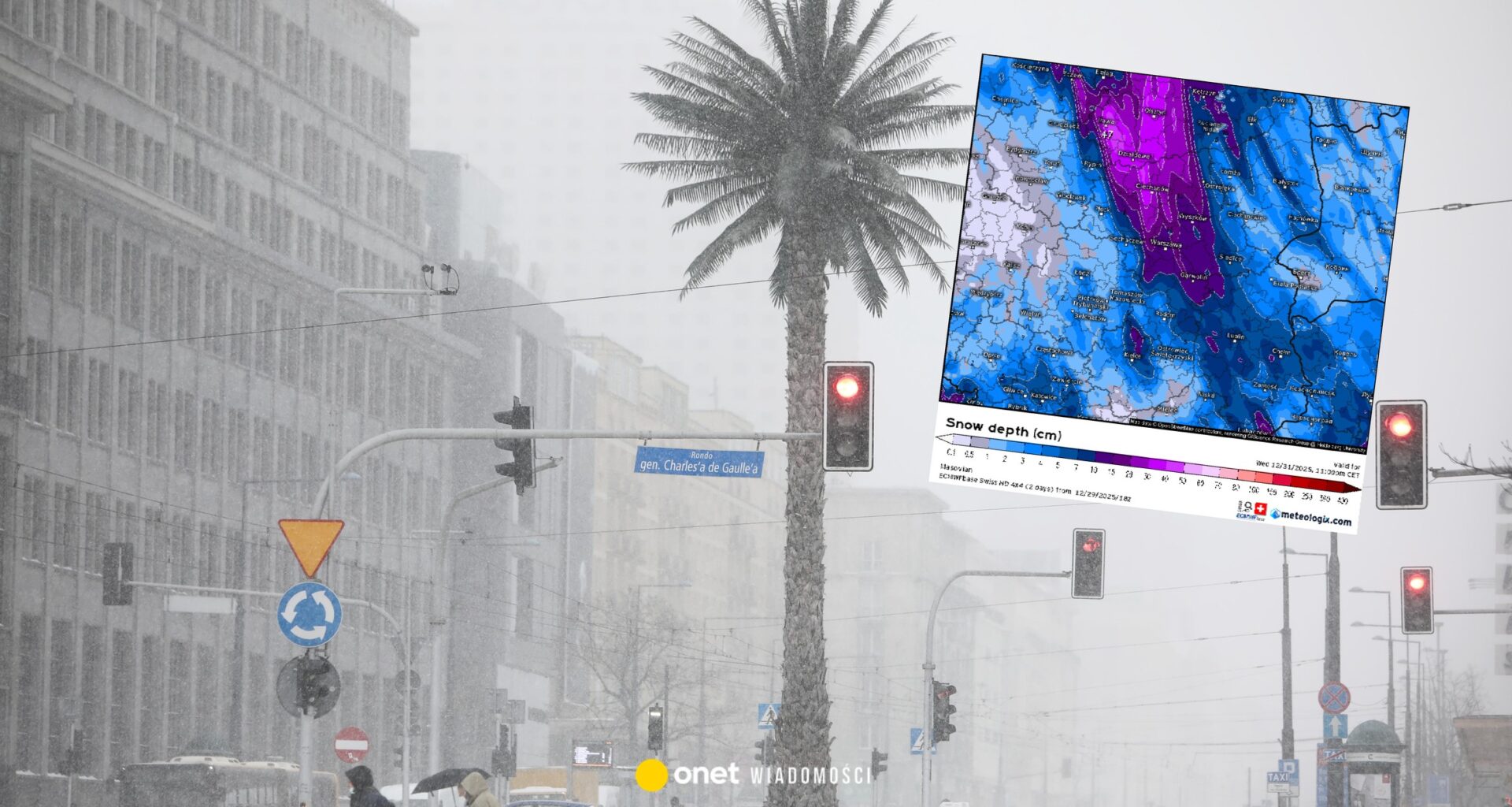 Śnieżyce zmierzają na południe. Bardzo mocno sypnie m.in. w Warszawie