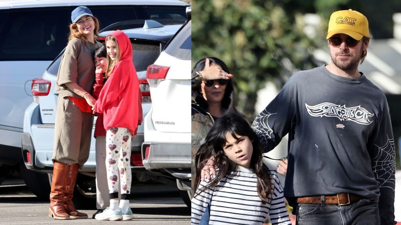 Rzadki widok. Eva Mendes i Ryan Gosling z córkami