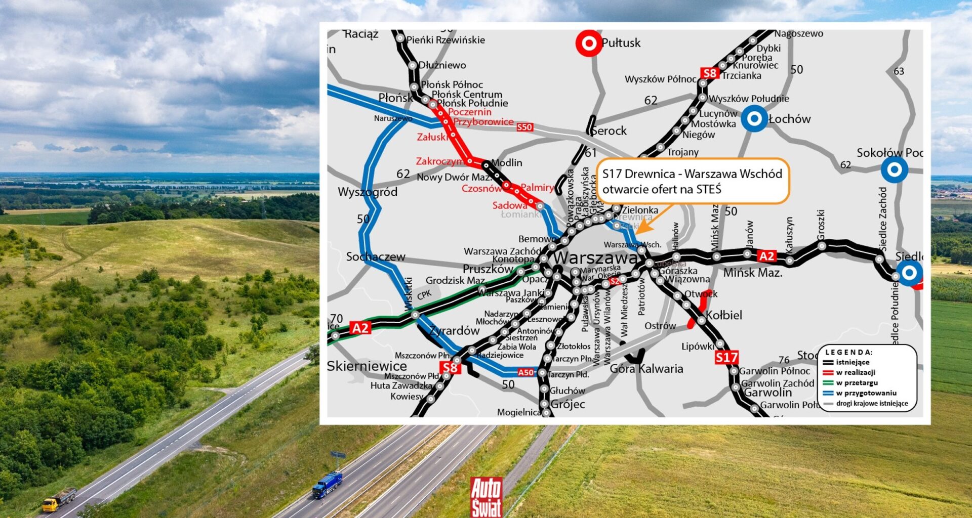 Kiedy będzie gotowa S17 Wschodnia Obwodnica Warszawy? GDDKiA podaje nowe daty