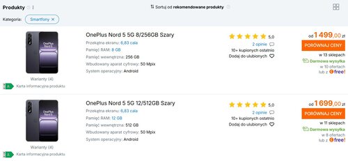 OnePlus Nord 5 Ceneo