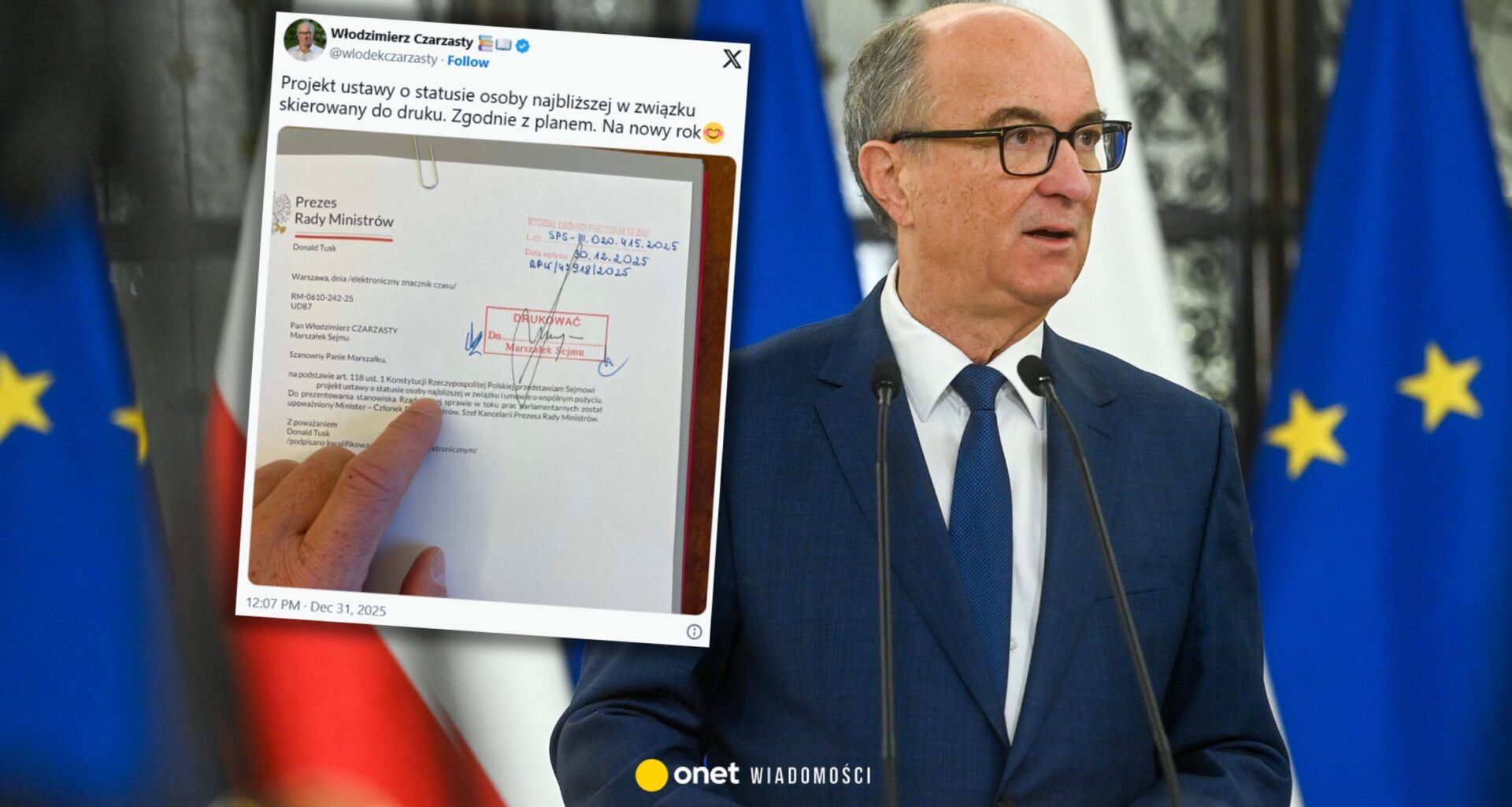 Włodzimierz Czarzasty pokazał ważny dokument od Donalda Tuska. "Drukować"