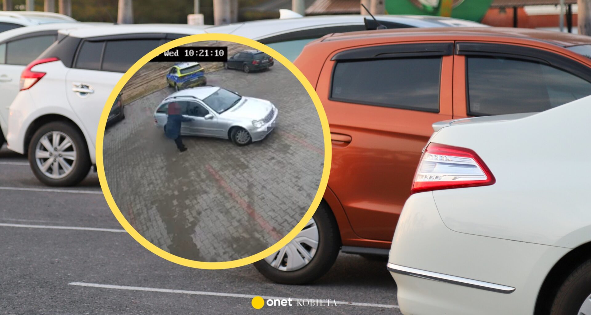 Zostawił ją w aucie na parkingu. Kamery uchwyciły, co się wydarzyło później