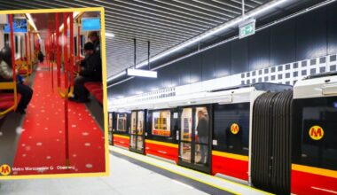 Świąteczny skład metra w Warszawie już w naprawie. Dzień po uruchomieniu