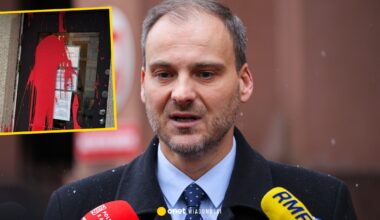 Atak na polski konsulat w Brukseli. Budynek oblany czerwoną farbą