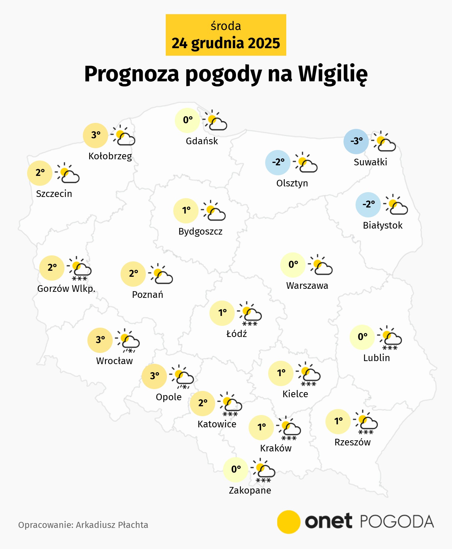 W Wigilię z północnego wschodu zacznie zstępować zimna masa powietrza i pojawi się mróz