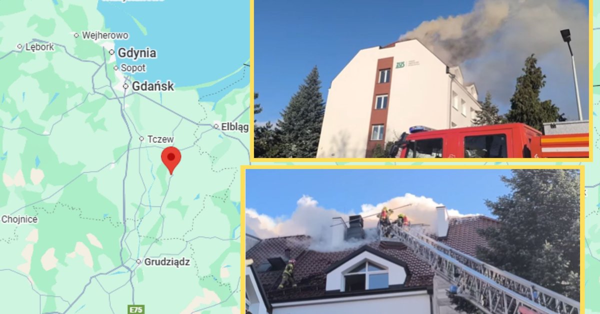 Ewakuacja ZUS-u w Sztumie. W budynku wybuchł pożar - Onet
