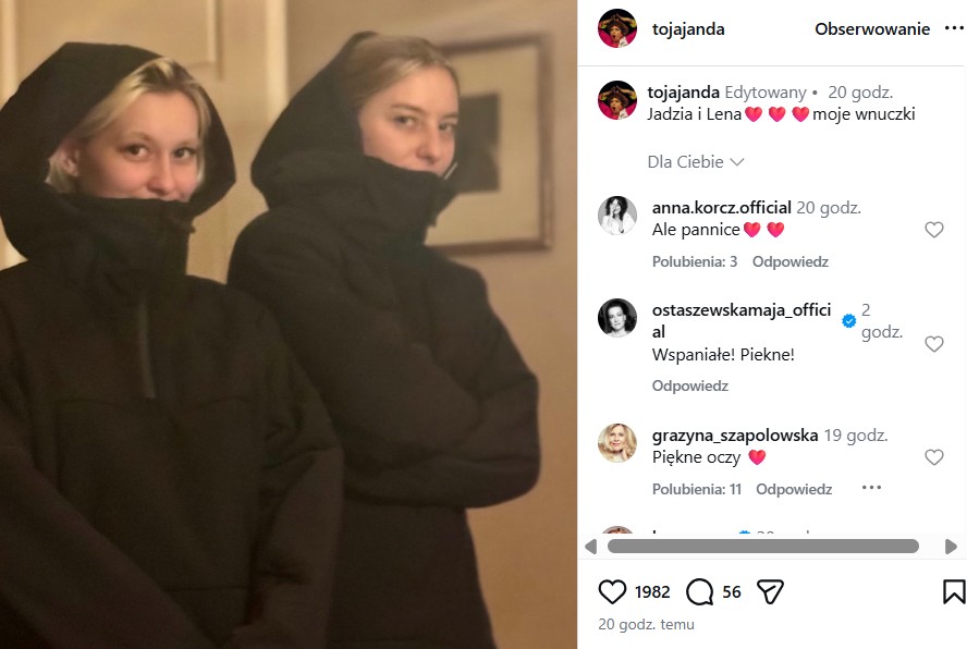 Krystyna Janda na Instagramie