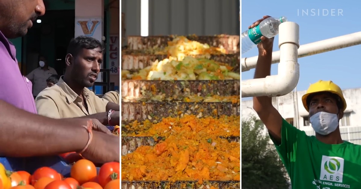 Biogaz z odpadów spożywczych na targu w Hajdarabadzie zasila całą okolicę