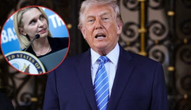 Donald Trump w Mar-a-Lago w Palm Beach na Florydzie, 28 grudnia 2025 r. Na mniejszym zdjęciu była ambasador USA w Ukrainie Bridget Brink